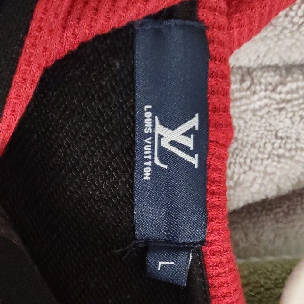 Louis Vuitton Black Monogram Hoodie with Red Drawstrings - Picture 3 of 5
